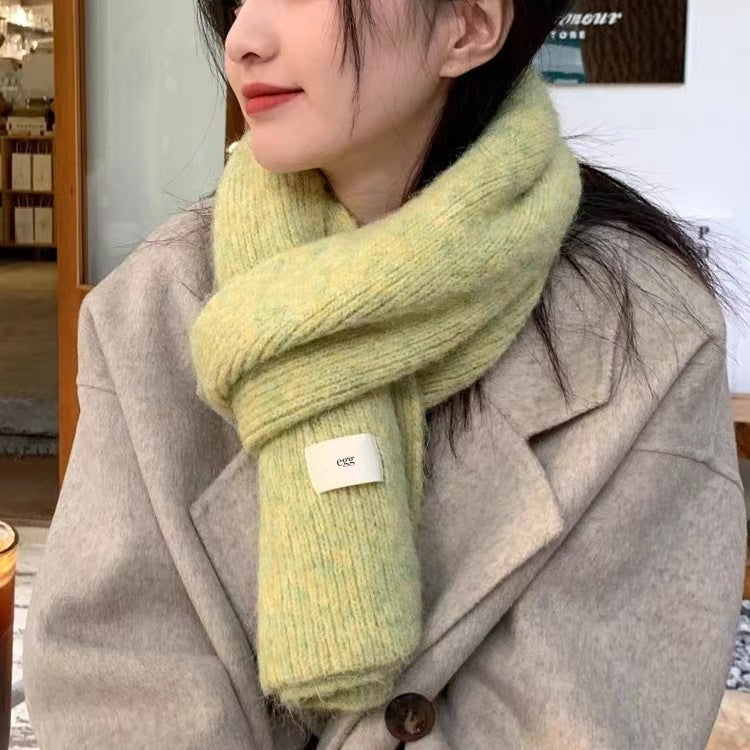 Brown Cozy Knit Scarf - Soft Wool-Blend Winter Neck Wrap, Warm and Stylish