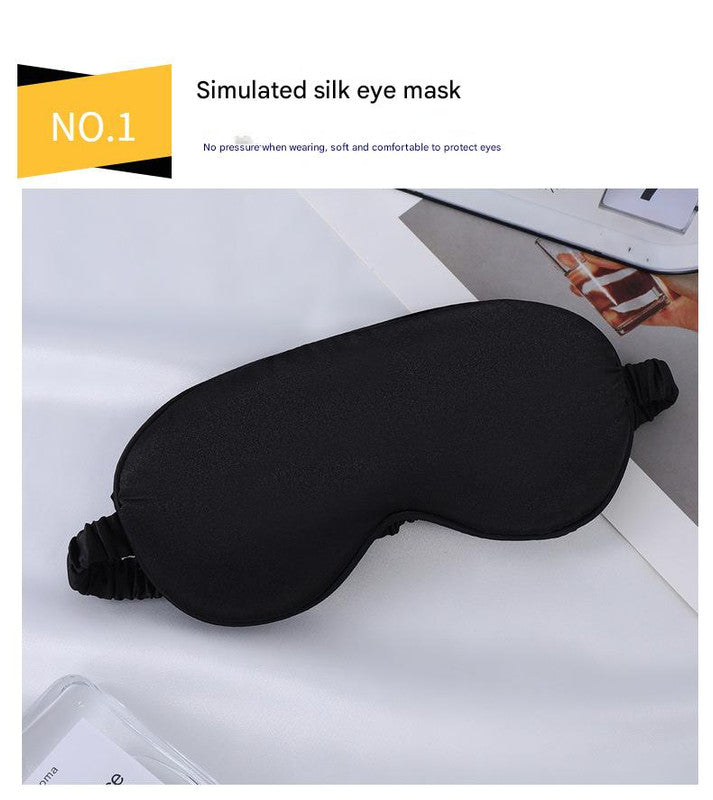 Luxury Satin Sleep Mask Gift Set,4-Piece with Pillowcase and Hair Accessories(White)