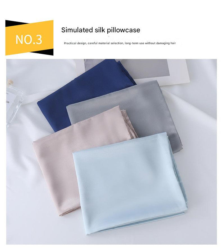Luxury Satin Sleep Mask Gift Set,4-Piece with Pillowcase and Hair Accessories(Purple)