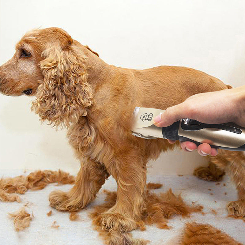 Professional Pet Grooming Hair Clipper Kit - Rechargeable, Low Noise, with Ceramic Blades & 5-Speed