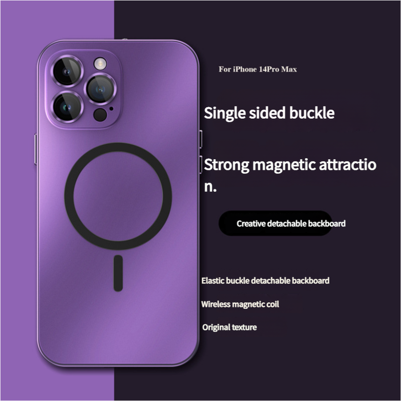 Innovative Detachable Backplate Case for iPhone 14 Pro Max with Strong MagSafe Compatibility(Purple)