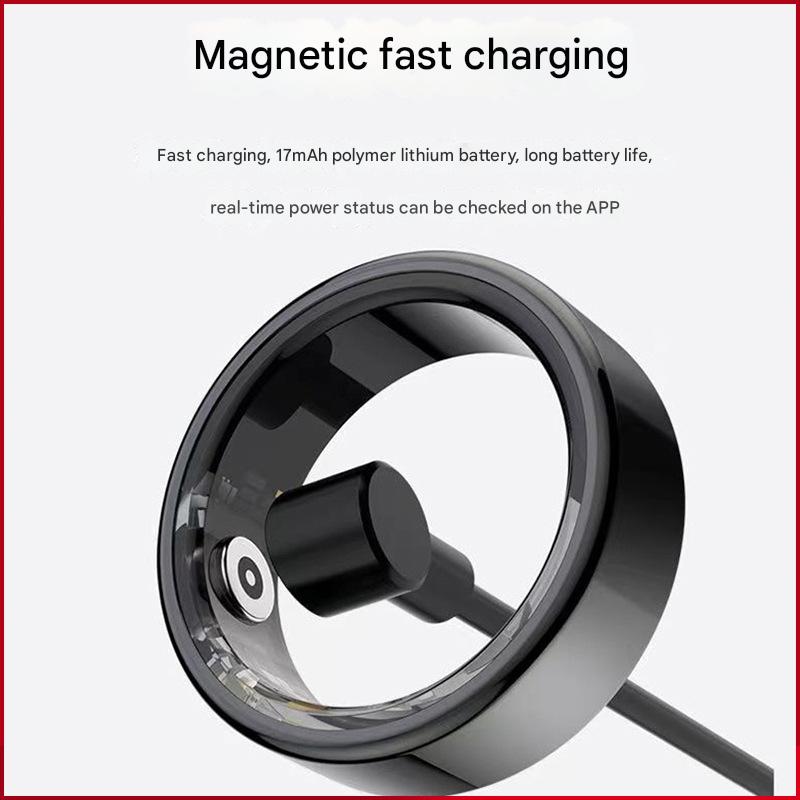 Advanced Smart Health Ring - 24/7 Heart Rate, SpO2, Sleep & Activity Tracker with Magnetic Charging(gold)