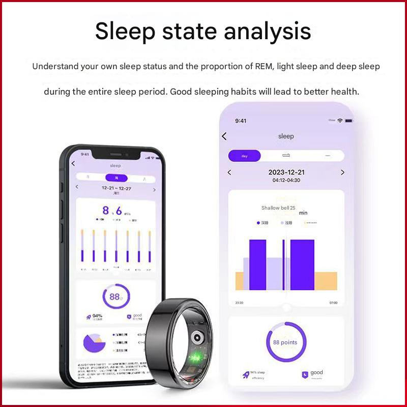 Advanced Smart Health Ring - 24/7 Heart Rate, SpO2, Sleep & Activity Tracker with Magnetic Charging(Silver)