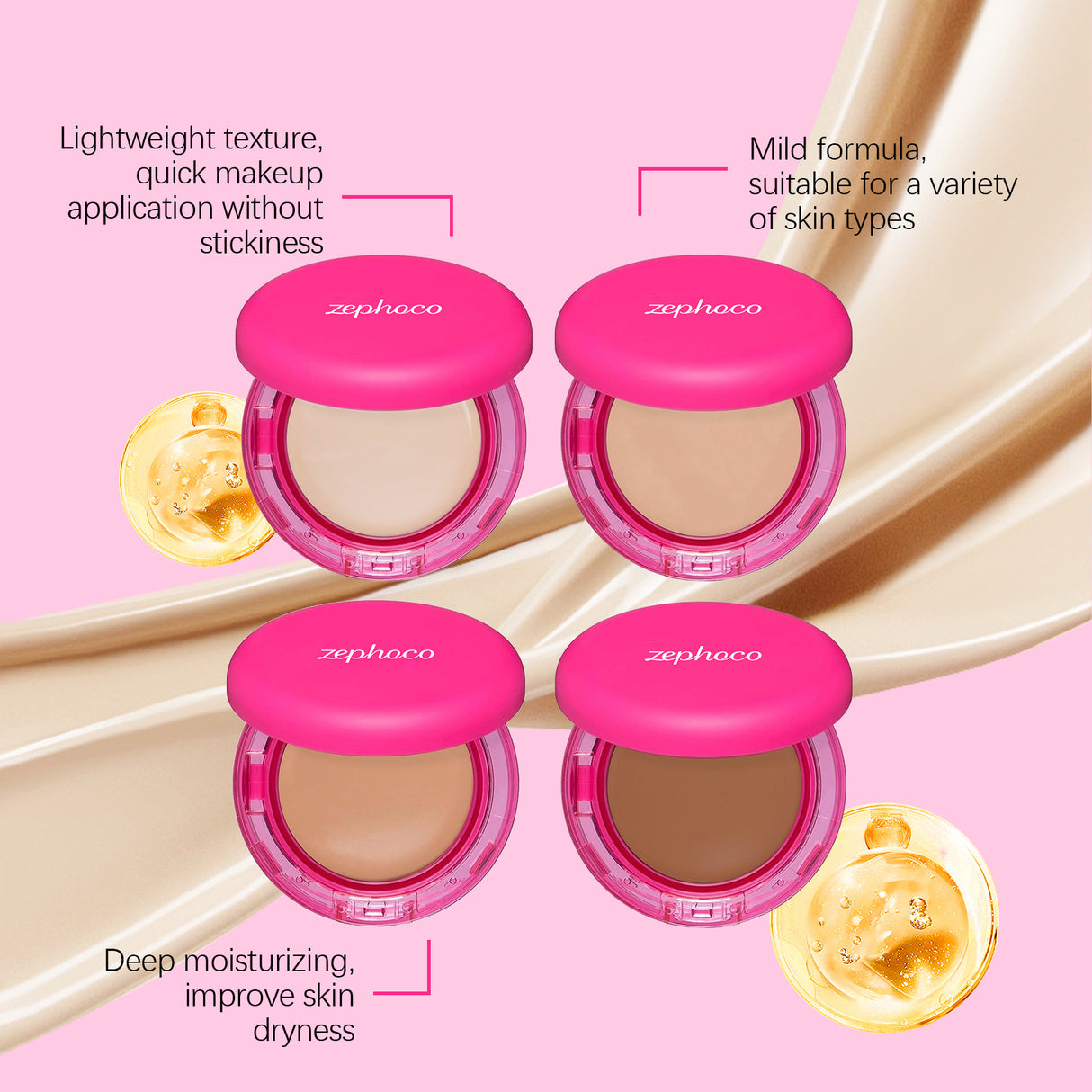 Moisturizing Balm Foundation - Lightweight Texture, Long-Lasting Natural Coverage(Natural color)