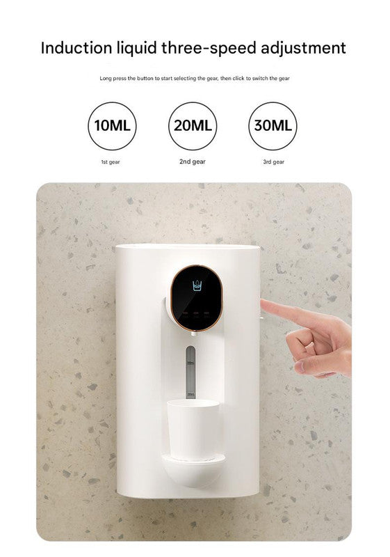 Smart Automatic Mouthwash Dispenser - Wall-Mounted, 3 Adjustable Levels, LED Display & Magnetic Cups(white)