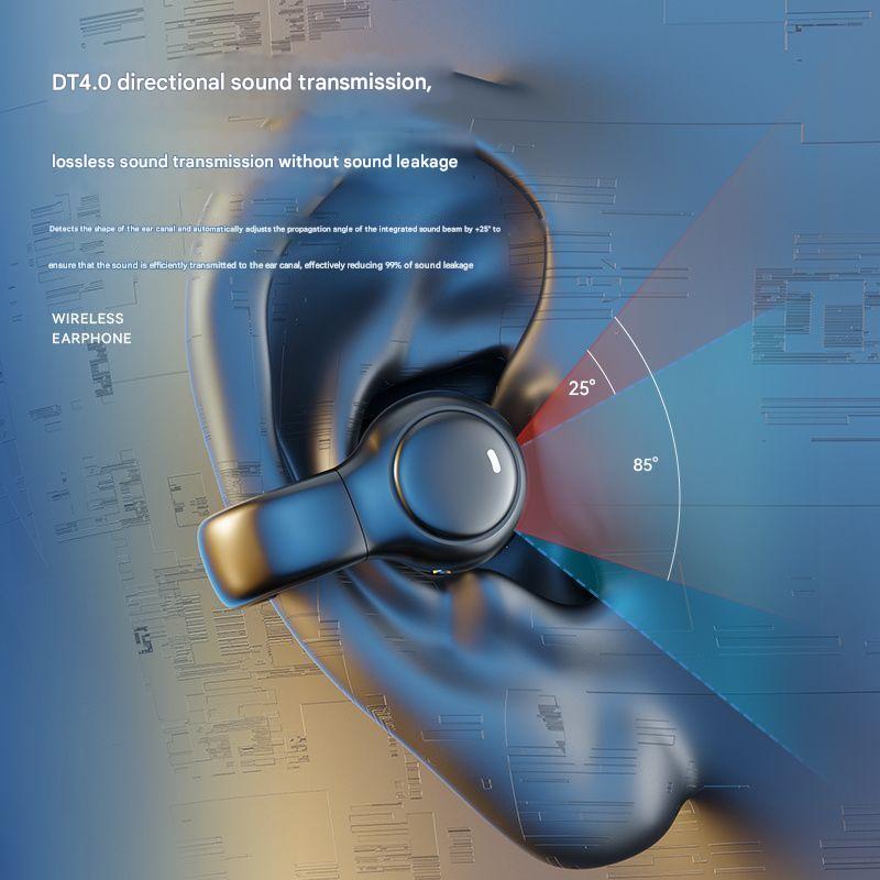 Open-Ear Conduction TWS Earbuds - Bluetooth 5.4, 9D Surround Sound, LED Display, Long Battery Life(White)