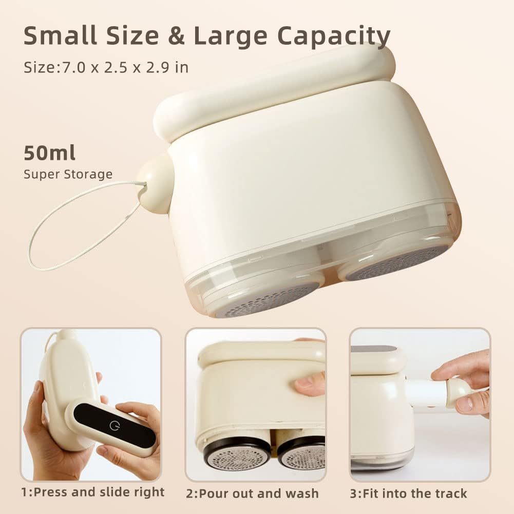 Compact Electric Lint Remover with LED Display & Dual Head - USB Rechargeable(Dark green)