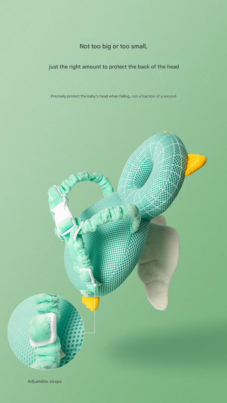 Adorable Baby Head Protector Backpack Cushion - Anti-Fall Toddler Safety Pad with Adjustable Straps(Blue Angel)