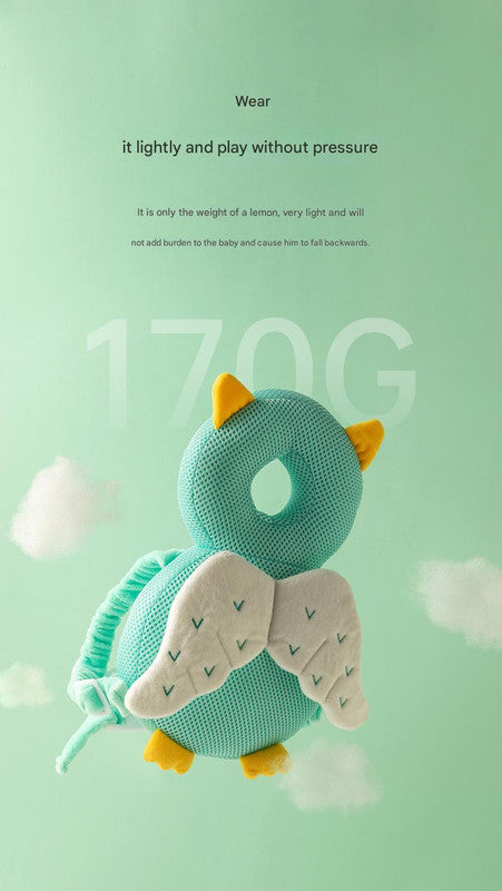 Adorable Baby Head Protector Backpack Cushion - Anti-Fall Toddler Safety Pad with Adjustable Straps(Gray Elephant)