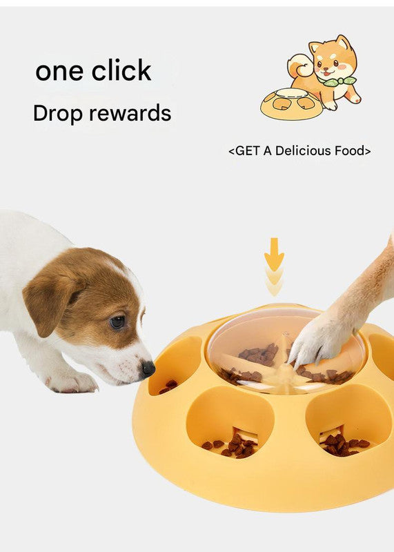 Interactive Pet Slow Feeder & Puzzle Toy - Press to Dispense Food, Improves Digestion(green)