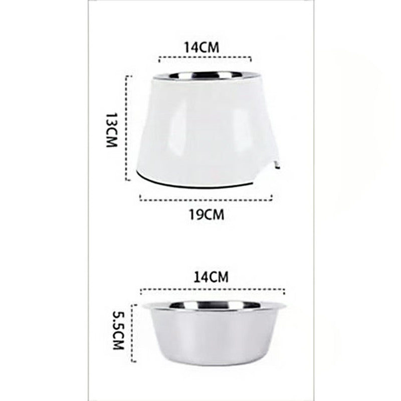 Elevated Pet Feeding Bowl with Stainless Steel Inner - Promotes Healthy Digestion & Reduces Neck Strain(Pink)