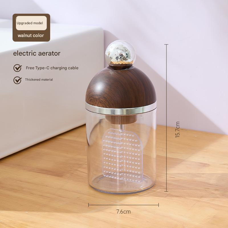 Electric Foaming Cleanser Maker - Rechargeable, Dense Foam for Deep Cleansing(Walnut + Silver)