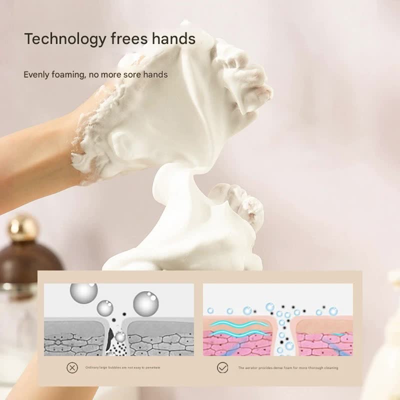 Electric Foaming Cleanser Maker - Rechargeable, Dense Foam for Deep Cleansing(Walnut + Silver)