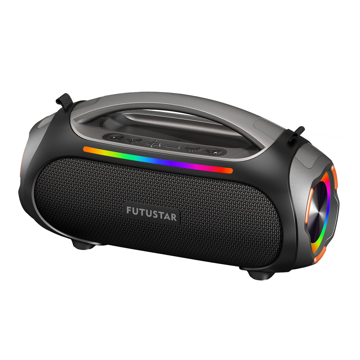 Portable Bluetooth 5.3 Speaker - 60W Powerful Sound, RGB Lights, Multiple Inputs(black)