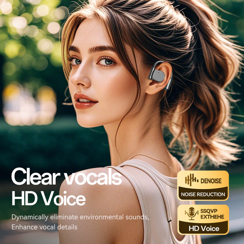 Open-Ear TWS Wireless Earbuds with HIFI Sound & LED Display - Dolby Surround(black)
