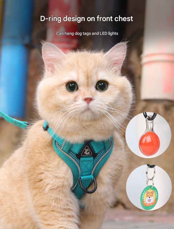 Grey Reflective Mesh Dog Harness and Leash Set - Adjustable No-Pull Vest - L