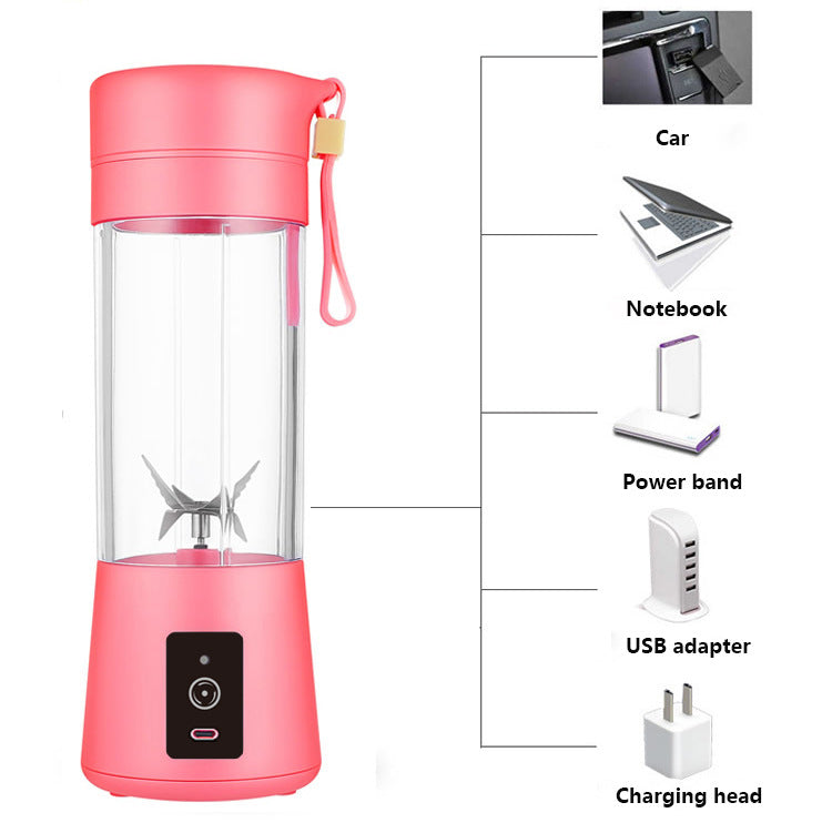 Red Portable Blender USB Rechargeable - Personal Size Smoothie Maker On The Go