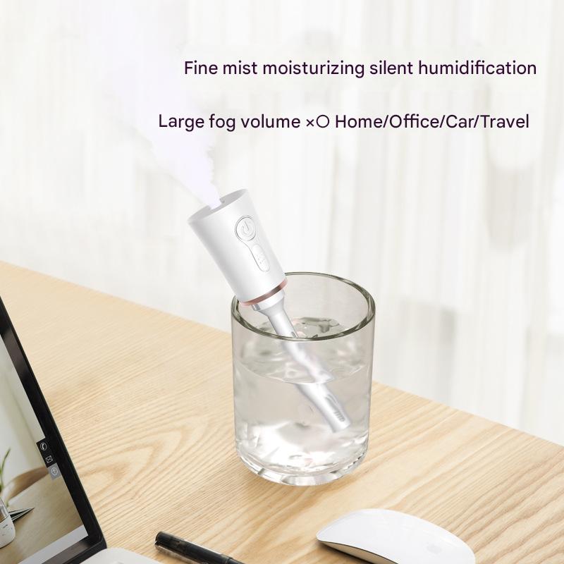 Red 2 in 1 Cool Mist Humidifier and Facial Moisturizer - USB Rechargeable Portable Nano Sprayer