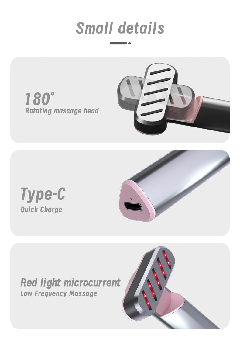 Rose Gold Anti-Aging Eye Care Device - 42?C Heat, Red Light, High-Frequency Vibration