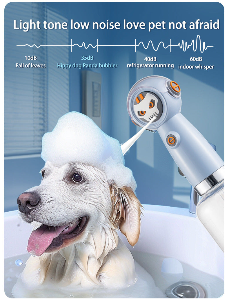 Light blue Electric Pet Shampoo Foamer Gun - Dense Foam, Quiet Operation, Easy Bath