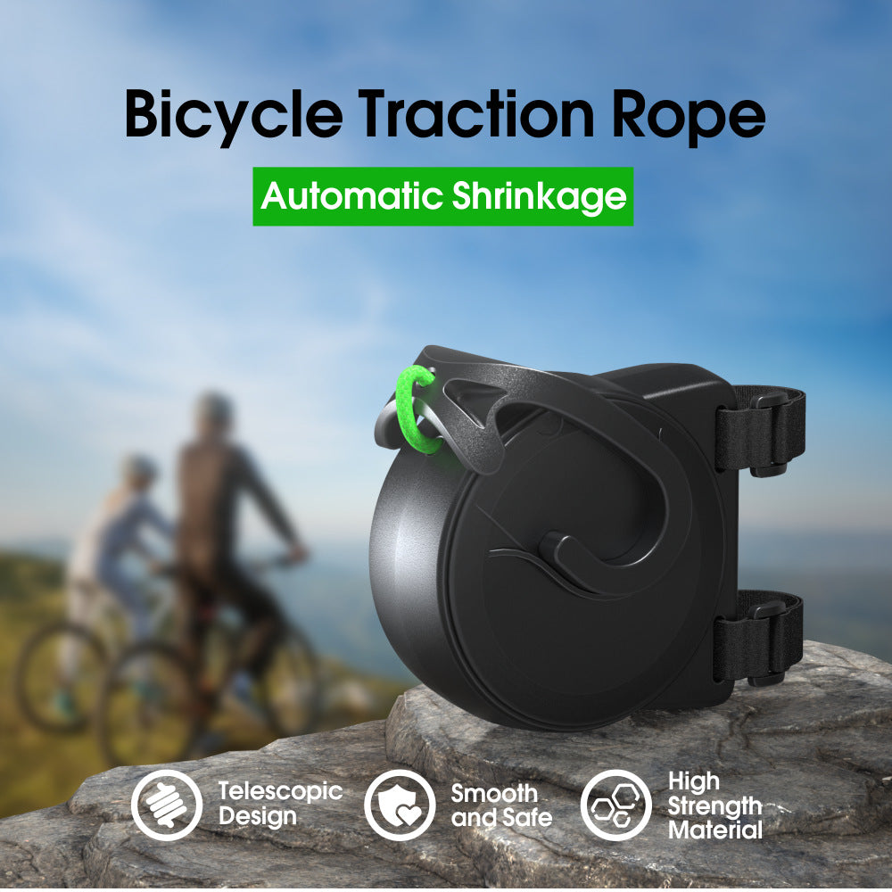 Bike Tow Strap with Automatic Shrinkage - Parent-Child Cycling Assist Rope (450lbs Capacity)