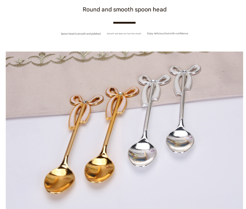 Elegant Swan Base Spoon Holder Set with 6 Coffee/Dessert Spoons(Silver spoon)