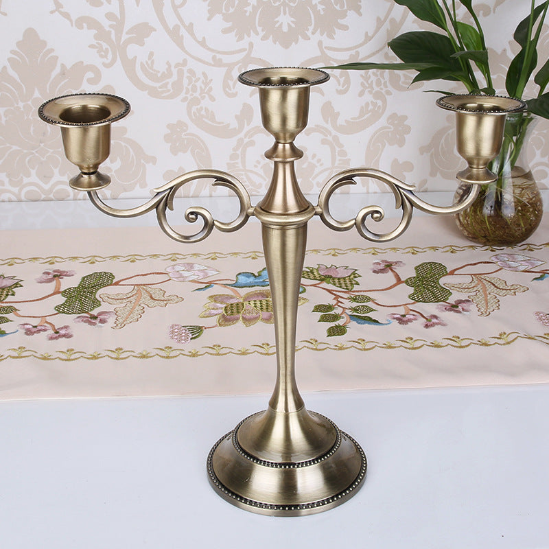 Copper Elegant Metal Candelabra 3 Arm Candle Holder - Decorative Candelabra for Home, Weddings, Events