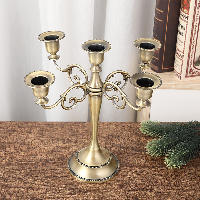 Copper Elegant Metal Candelabra 5 Arm Candle Holder - Decorative Candelabra for Home, Weddings, Events