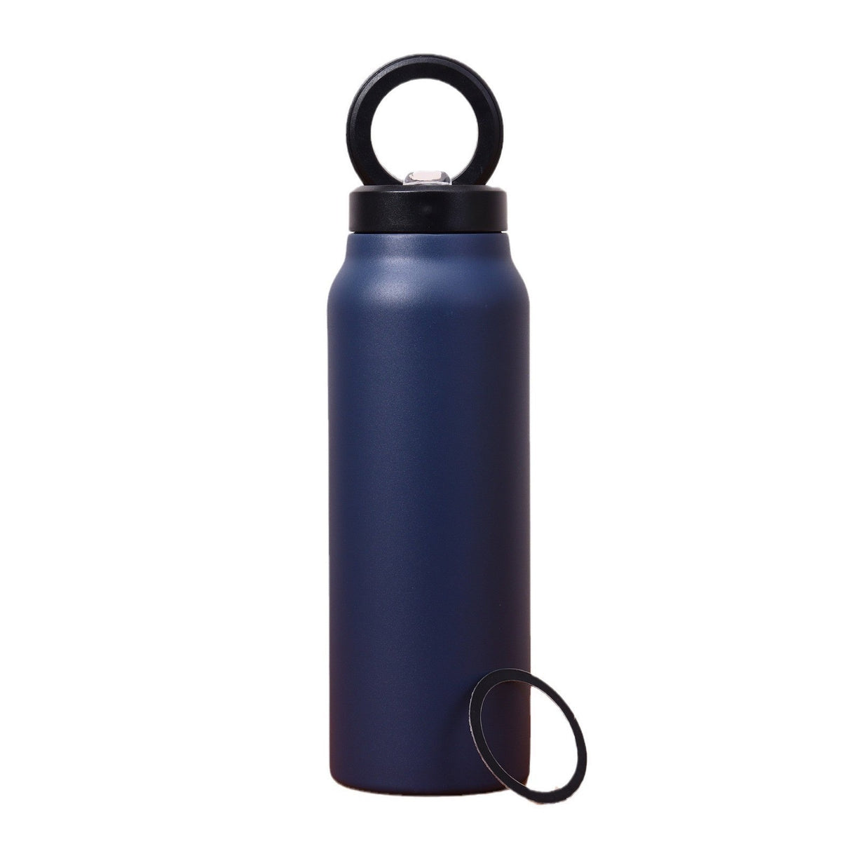 Stainless Steel Insulated Water Bottle with Integrated Magnetic Phone Stand - Blue (24oz)