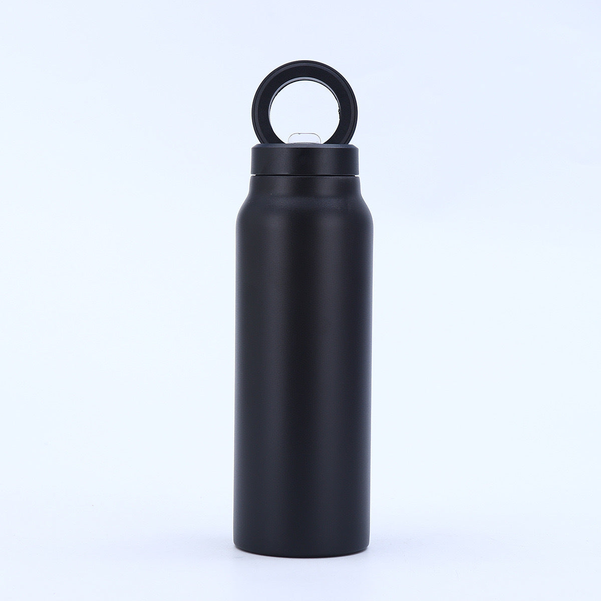 Stainless Steel Insulated Water Bottle with Integrated Magnetic Phone Stand - Black (32oz)