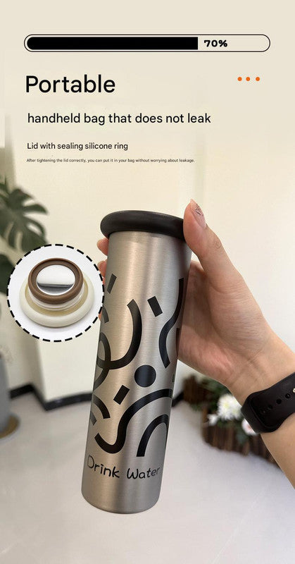 Mini Insulated Coffee Cup - 316 Stainless Steel, Portable & Stylish - Pink love (300ml+cup brush)