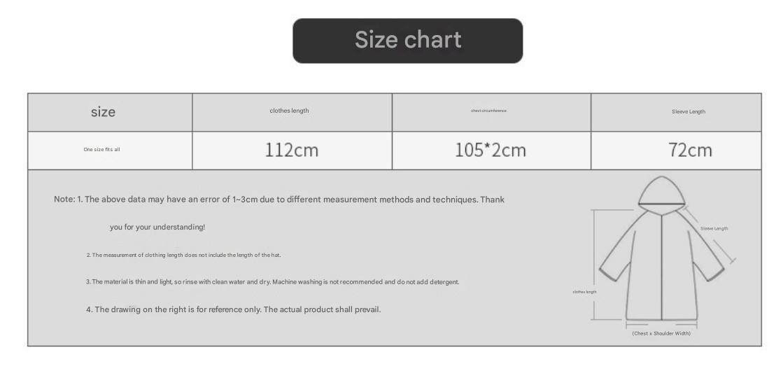 Light pink Stylish Waterproof Raincoat Poncho - Long, Packable for Outdoor Travel & Hiking