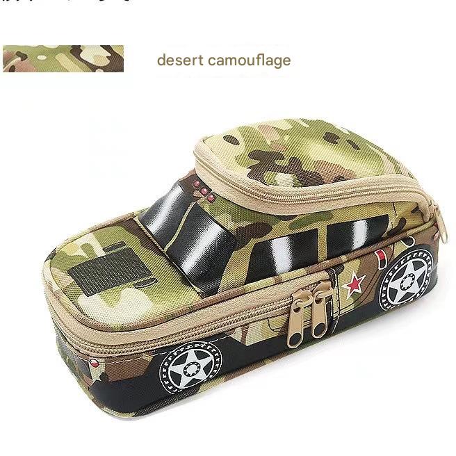 Camouflage Car Shaped Pencil Case - Large Capacity Stationery Organizer Pouch (Desert camouflage)