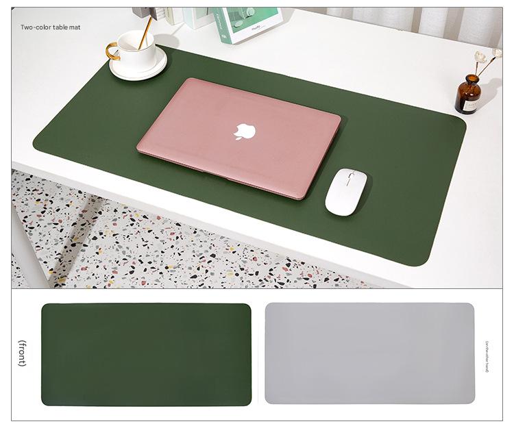 Dark green/gray Extra-Large Leather Table Mat for Study & Work - Pad for Students & Office Use (100x50cm)