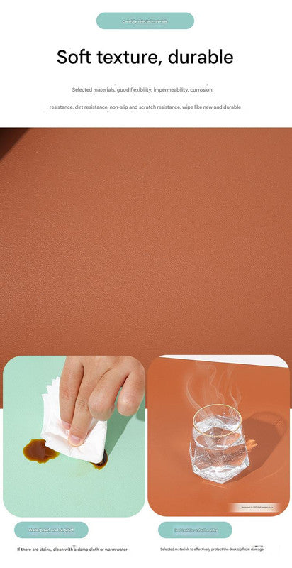 Green Extra-Large Leather Table Mat for Study & Work - Pad for Students & Office Use (100x50cm)