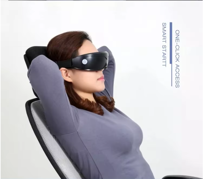 White Touch-Control Rechargeable Heated Eye Massager for Daily Use