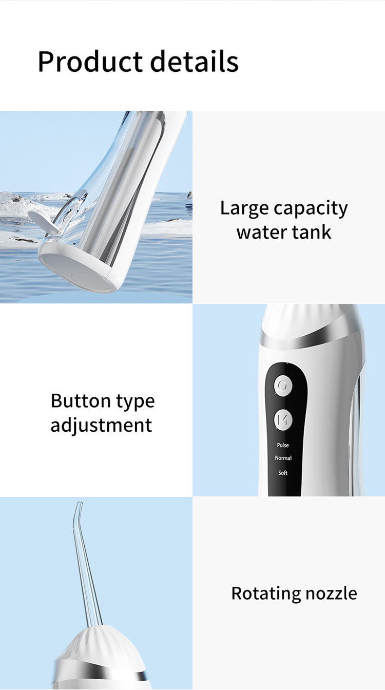 Blue Portable Ultrasonic Oral Irrigator with 3 Cleaning Modes Smart Teeth Cleaning Machine