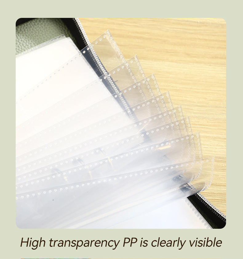 Beige PU Leather Zippered Photo Album - Holds 240 3 Prints