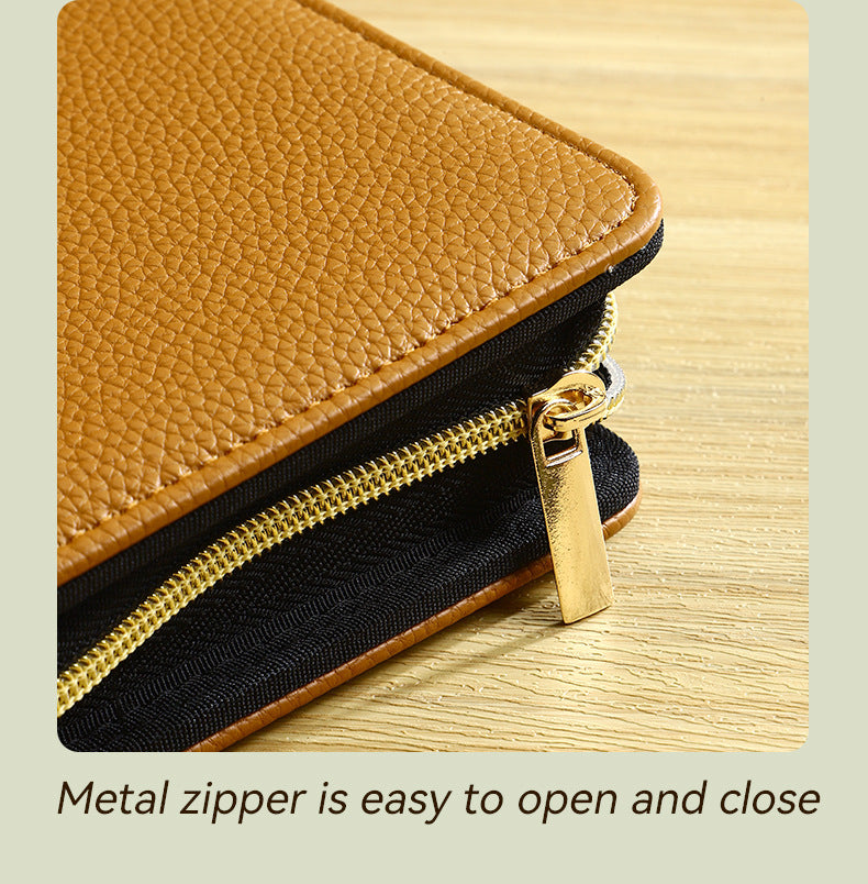 Gray PU Leather Zippered Photo Album - Holds 240 3 Prints
