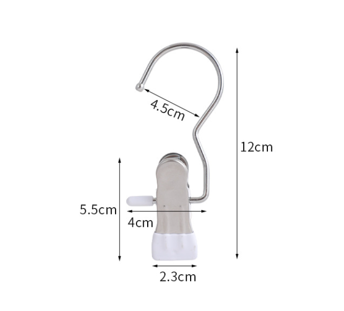 White Stainless Steel Hanging Clips (35 PCS) - Strong Grip for Pants, Hats, Socks, Laundry