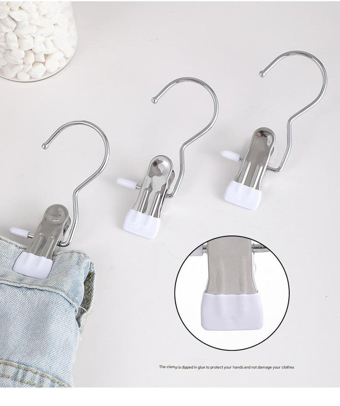 Blue Stainless Steel Hanging Clips (35 PCS) - Strong Grip for Pants, Hats, Socks, Laundry