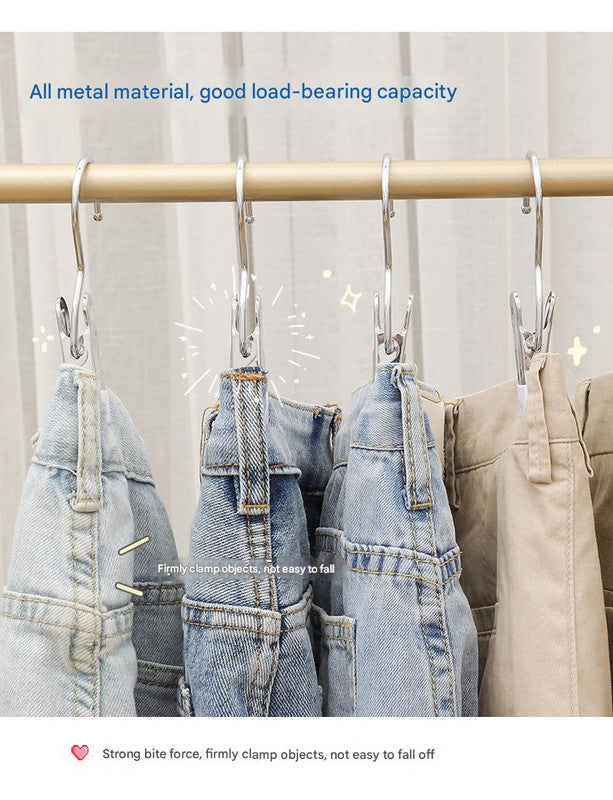 Blue Stainless Steel Hanging Clips (35 PCS) - Strong Grip for Pants, Hats, Socks, Laundry