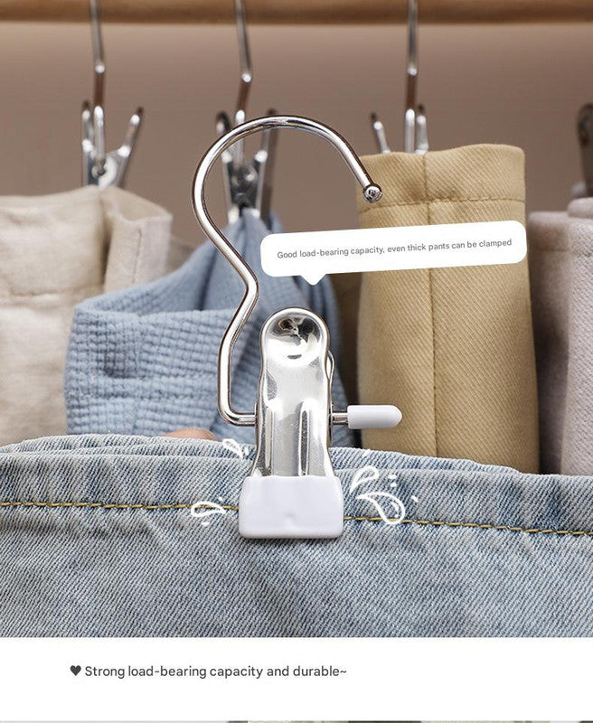 Blue Stainless Steel Hanging Clips (35 PCS) - Strong Grip for Pants, Hats, Socks, Laundry