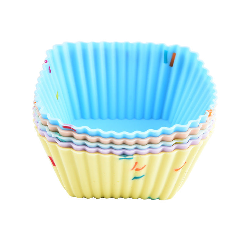 Style 6 Silicone Mini Cake Molds (30 Pack) - For Cupcakes, Desserts (7x7x3.2cm)