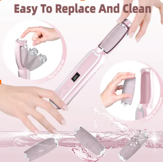Black Rechargeable Electric Callus Remover - 3 Speeds, LCD, for Smooth Feet