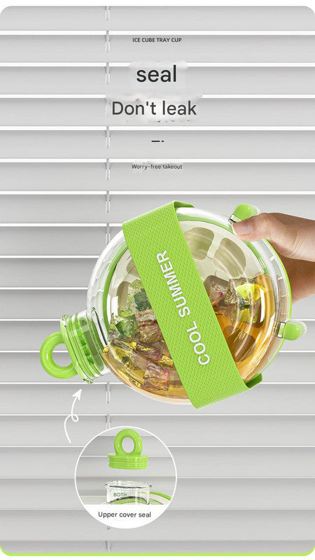 Red Portable Press-Release Ice Cube Maker Bottle - Makes 12 Cubes, Doubles as Bottle