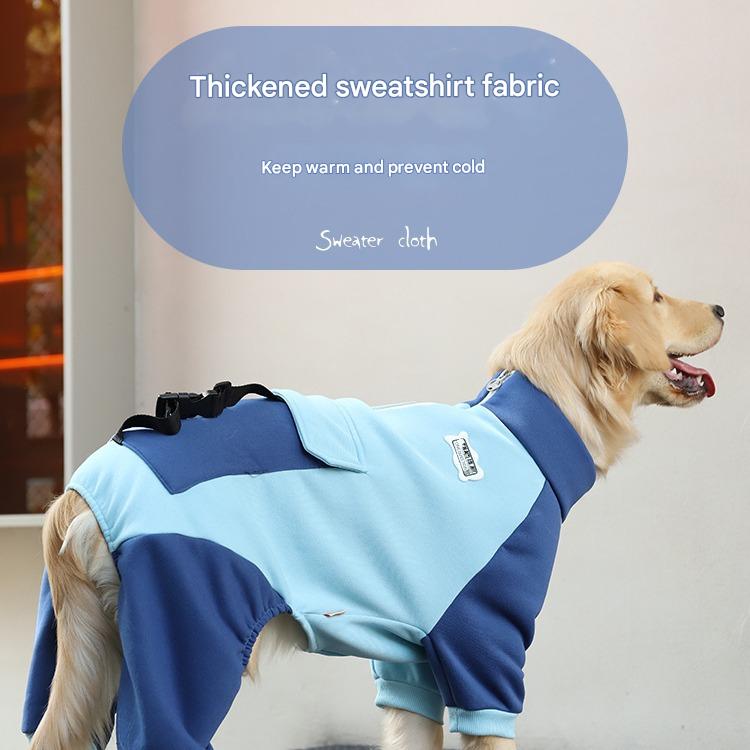 Turmeric Sporty Dog Onesie with Back Zipper & Pockets - For Medium/Large Dogs (Size : 3XL)