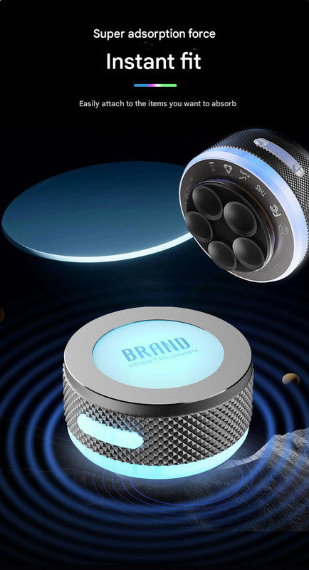 Purple Bone Conduction Vibration Bluetooth Speaker - TWS Stereo, LED, Surface Sound