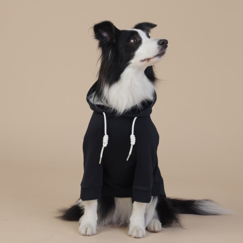 Black Classic Dog Sweatshirt with Hood & Drawstrings - For Large Dogs (Size : 5XL)
