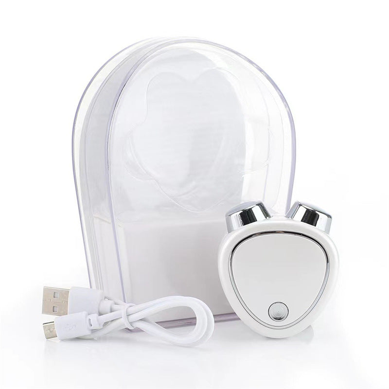 White Microcurrent Face Lifting Massager - Sonic Vibration, V-Shape Sculpting
